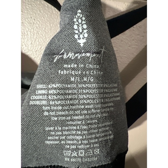 Free peopleStriped Black and Gray Women's Top - Picture 3 of 3